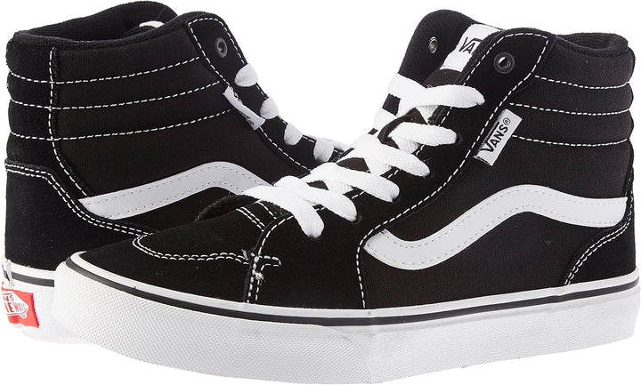Vans Unisex Kinder Filmore Hi Sneaker 35 EU Suede Canvas Black White, 35 EU Suede Canvas Black White