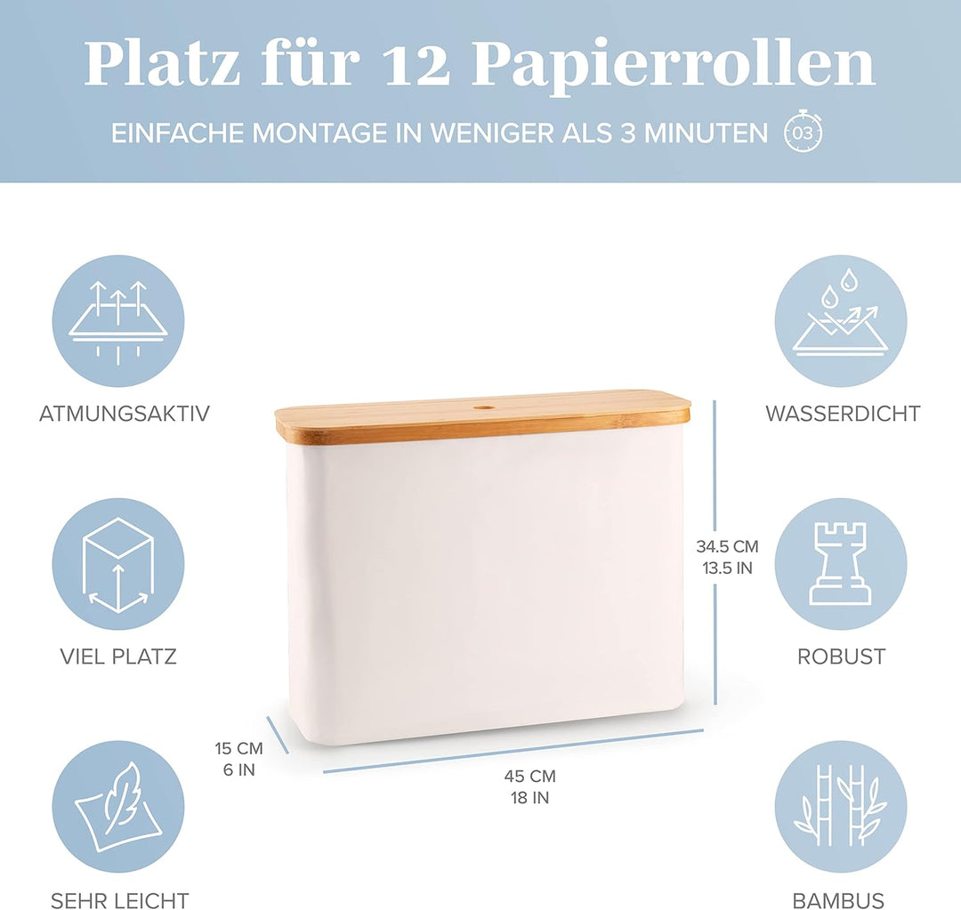 Lonbet Beige Toilet Paper Storage Stand 12 Rolls with Lid Beige 12 Rolls, Beige 12 Rolls