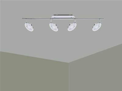 Trango 4-flammig 2002-048 LED Wohnzimmer Lampe *OLI* in Chrom-Optik inkl. 4x 5 Watt LED Modul Decken