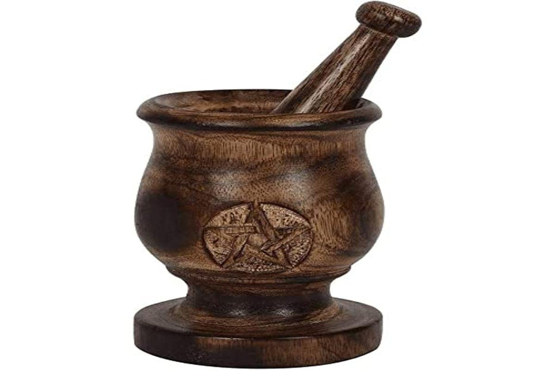 Something Different GW_73238 Mörser und Stössel | Pentagramm | Holz | 1 Stück 310g braun