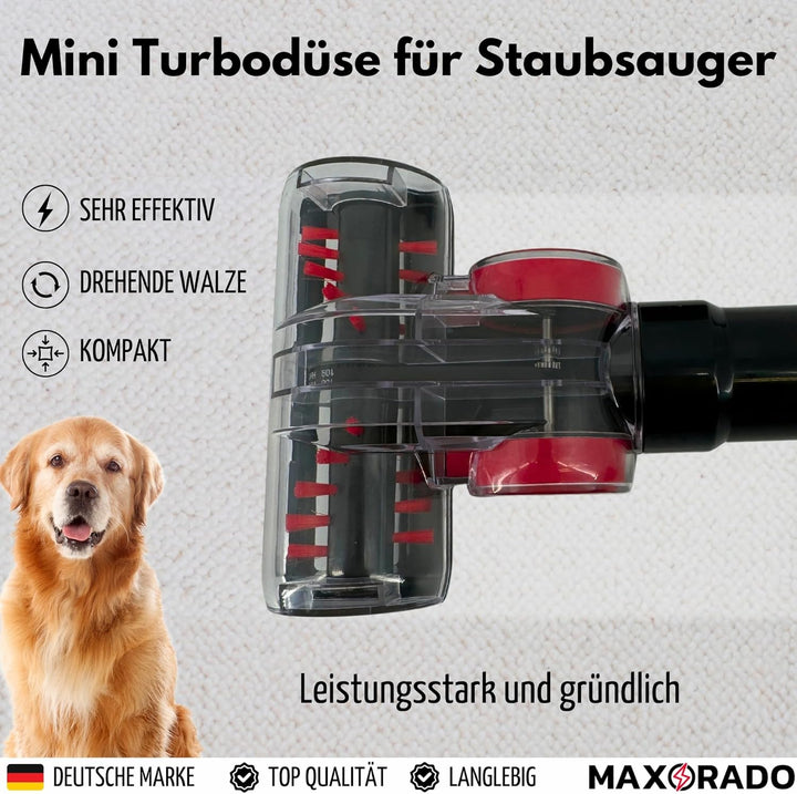 Mini Turbobürste für Tierhaare Fusseln Staubsauger 32mm 35mm Tierhaardüse Polsterdüse Tierhaar Bürst