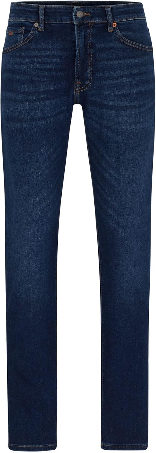 BOSS Herren Maine BC-L-C Blaue Regular-Fit Jeans aus schwerem Denim 33W / 32L Dunkelblau407, 33W / 3