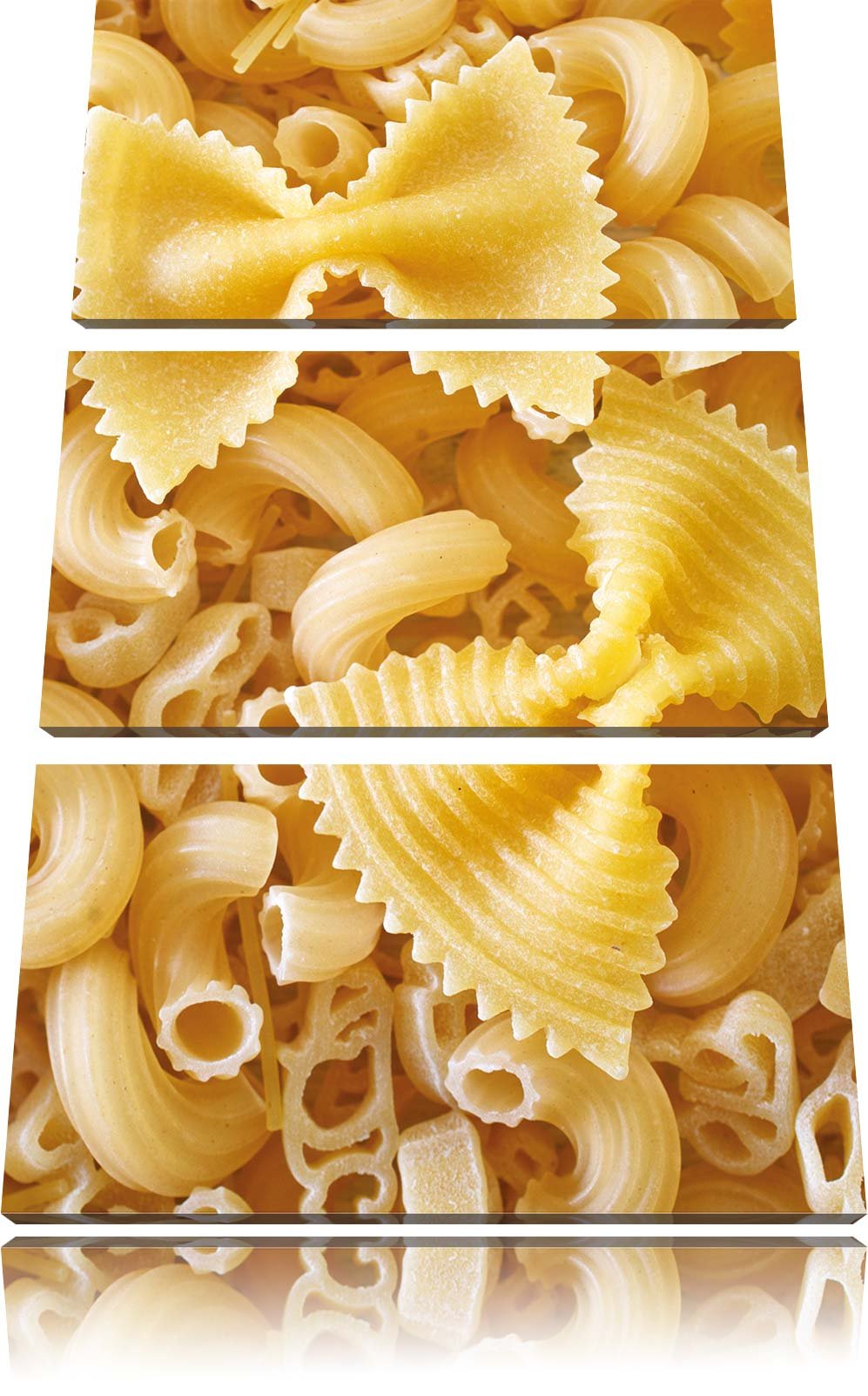Pixxprint Nudeln Pasta Italia Mischung als Leinwandbild/Grösse: 3 Teilig (120x80 cm) cm/Wandbild/Kun