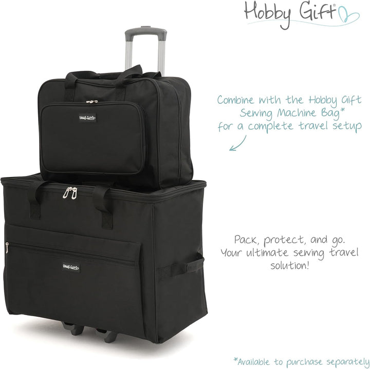 Hobby Gift MRSTLBLK Nähmaschinen-Aufbewahrungs-Trolley-Tasche, Stoff, Schwarz, 35 x 61 x 45cm 35 x 6