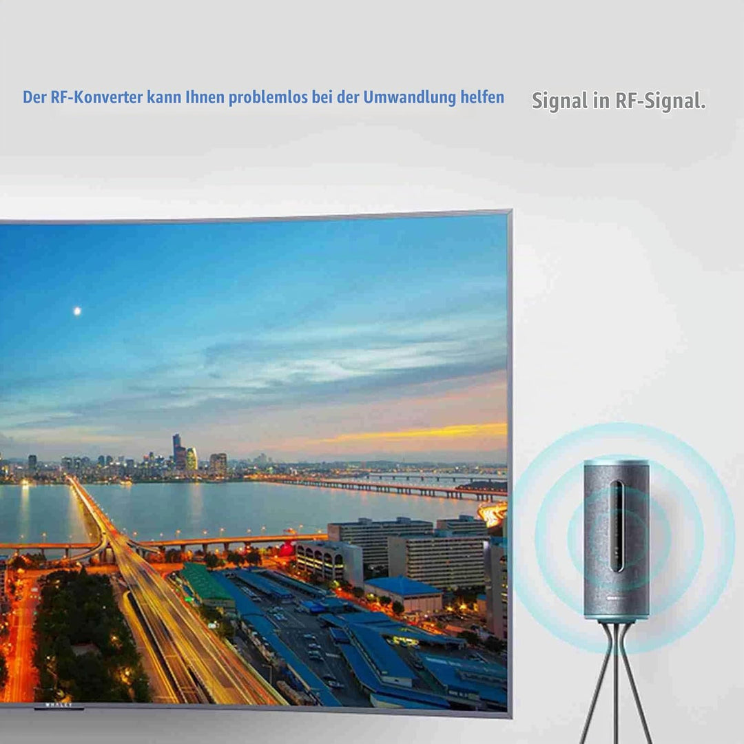 ASHATA HDMI zu Koax HF-Wandler Modulator für TV, HDMI zu HF Koaxial Wandler Adapter Box mit Fernbedi