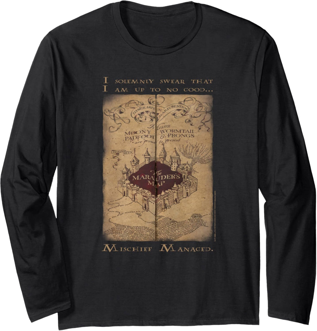 Harry Potter Marauder's Map Words Langarmshirt