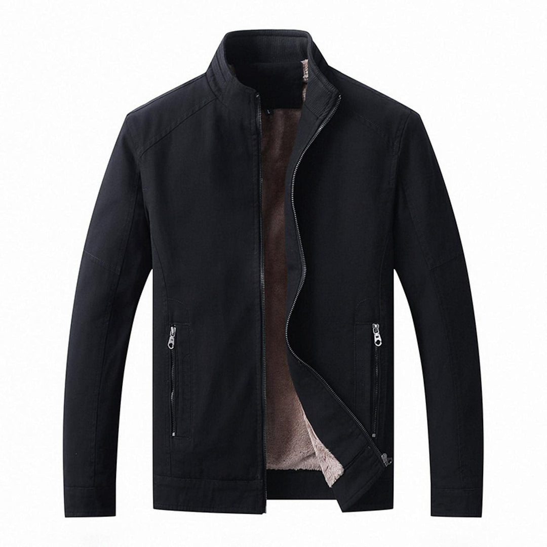 Fleece Cardigan Zip Jacke Herren Winterjacke Lässiger Stehkragen Warm Plus Samt Dicker Mantel aus re