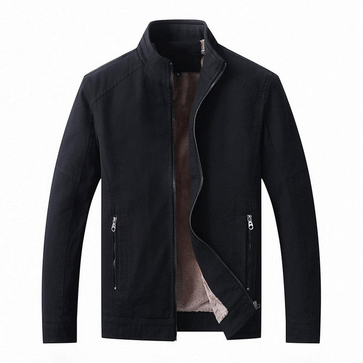 Fleece Cardigan Zip Jacke Herren Winterjacke Lässiger Stehkragen Warm Plus Samt Dicker Mantel aus re
