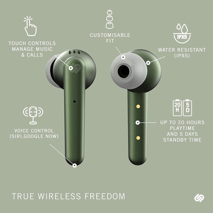 Urbanista Paris True Wireless Kopfhörer. 20H Spielzeit Kabellose Ladetasche, Bluetooth 5.0, Geräusch