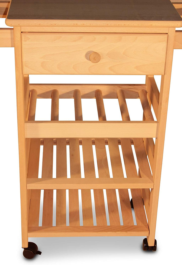 Küchen-Arbeits-Servierwagen aus Buche B44/66 x T38 x H83 cm