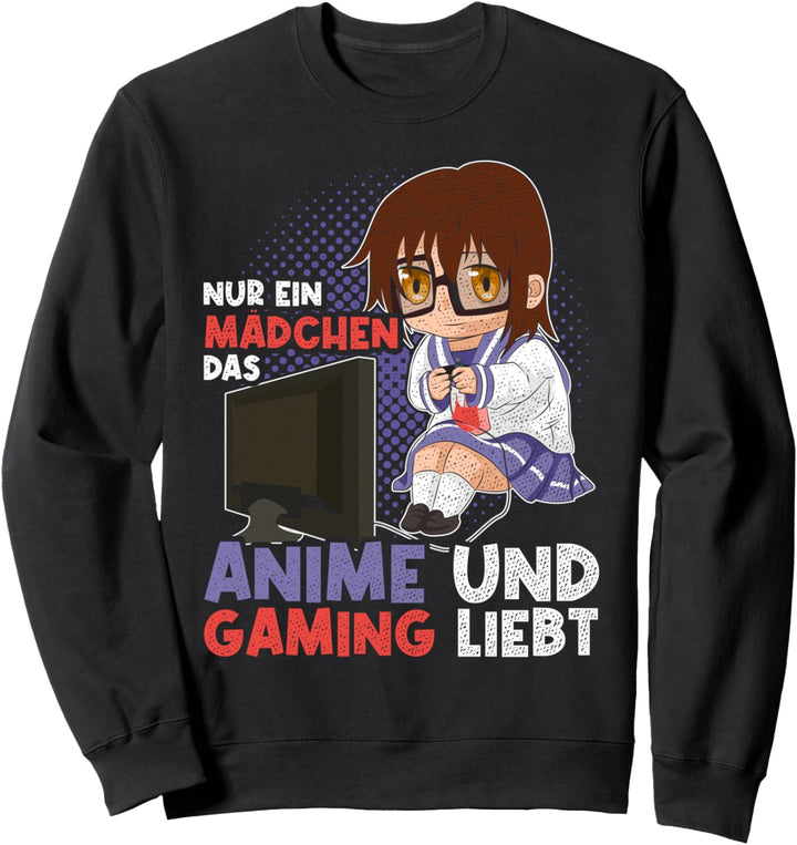 Nur ein Mädchen das Anime und Gaming liebt Kawaii Anime Sweatshirt