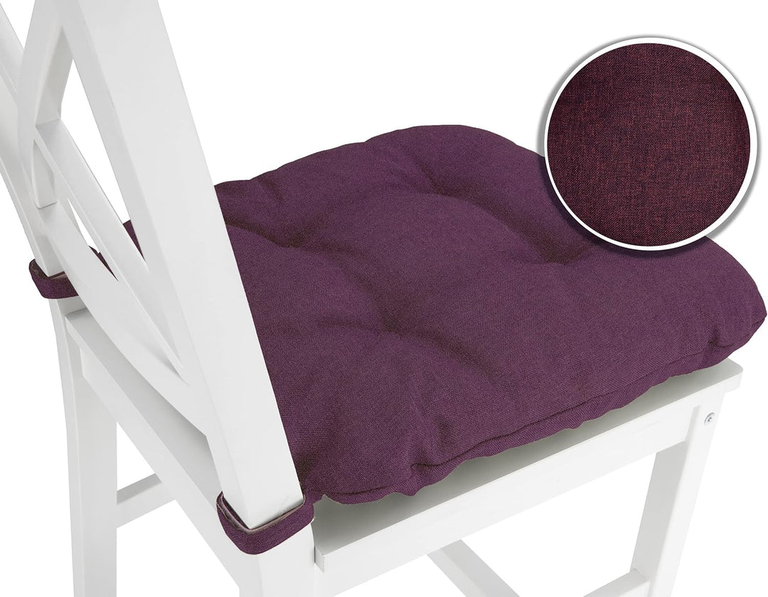 sunnypillow 4er Set Stuhlkissen mit Klettverschluss Masse: 40 (vorne) | 35 (hinten) x 40 x 8 cm Pols