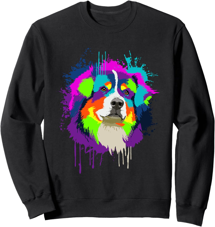 Splash Art Australian Shepherd Geschenkidee Hunde Sweatshirt