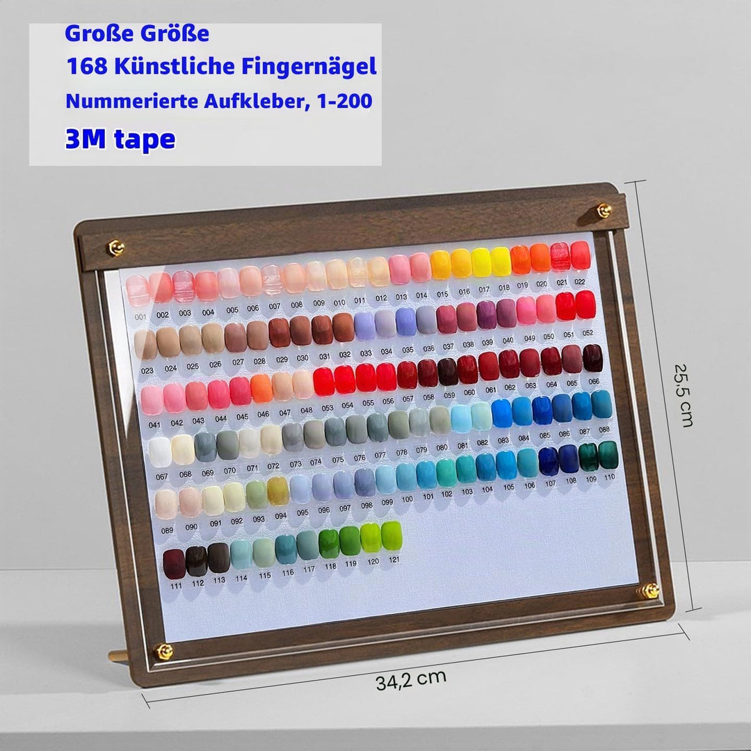 Acycoin2A Walnussholz-Nagelfarbe, Anzeigetafel, Fotorahmen, Nagellack, Klebervorlage, Farbkarte mit