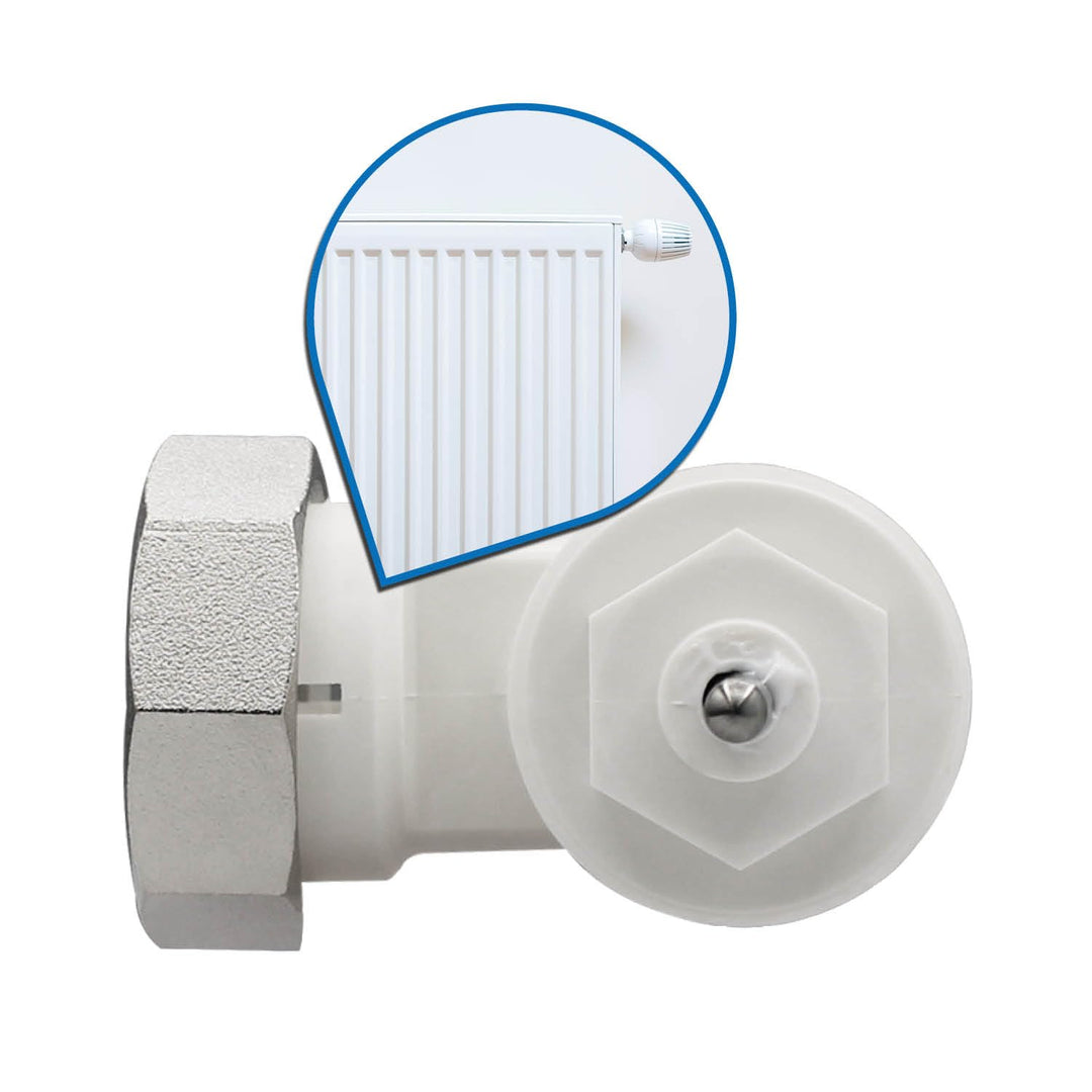 kör4u Winkeladapter Schraubverbindung M30 x 1,5 mm, weiss, für Oventrop, links- und rechtsseitig mon