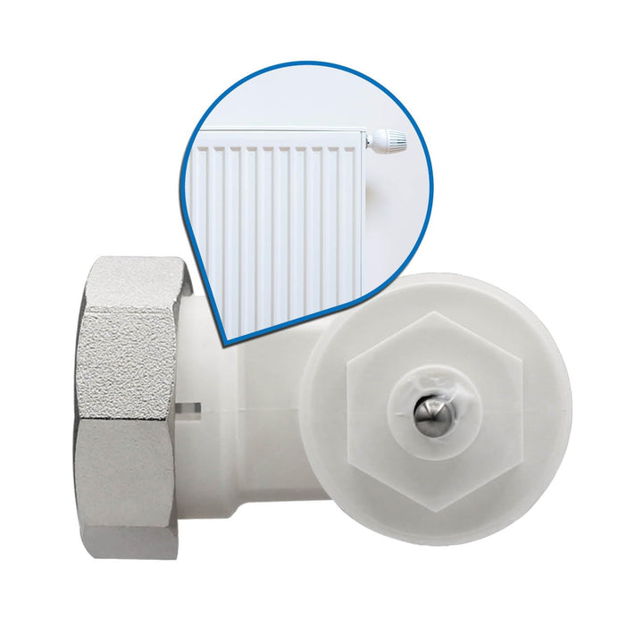 kör4u Winkeladapter Schraubverbindung M30 x 1,5 mm, weiss, für Oventrop, links- und rechtsseitig mon