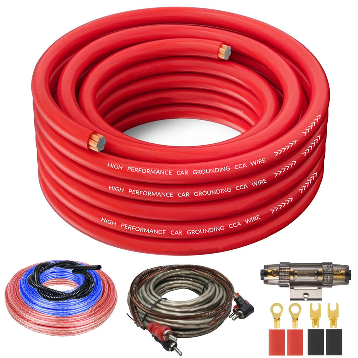 Verstärker Kabelsatz, Anschluss-Set Auto Verstärker Kabel Set, Subwoofer Kabel Set Endstufe Kabel, C