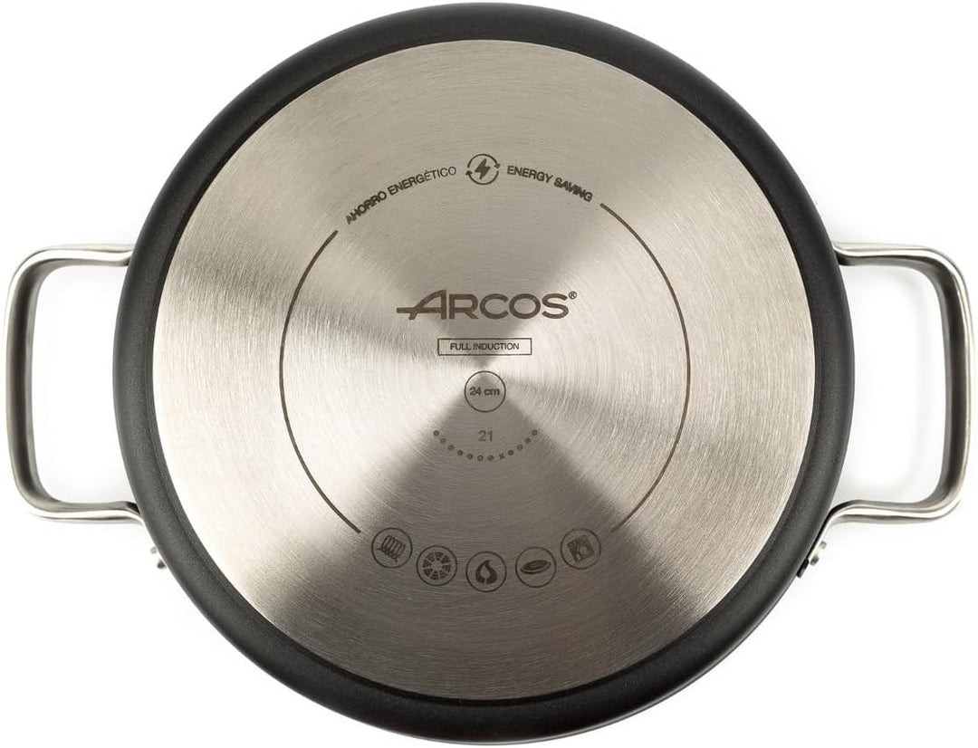 Arcos Serie Samoa | Antihaft-Kasserolle 24 cm und 4,3 L | Geschmiedetes Aluminium | Geeignet für jed