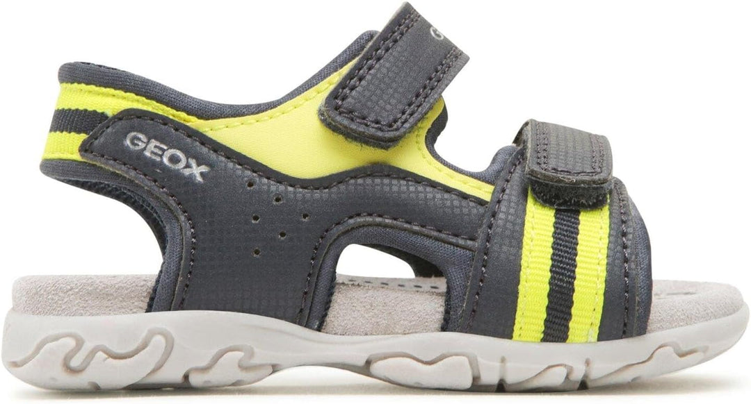 Geox Baby-Jungen B FLAFFEE Boy Sandal, Navy/Fluo Yellow, 20 EU