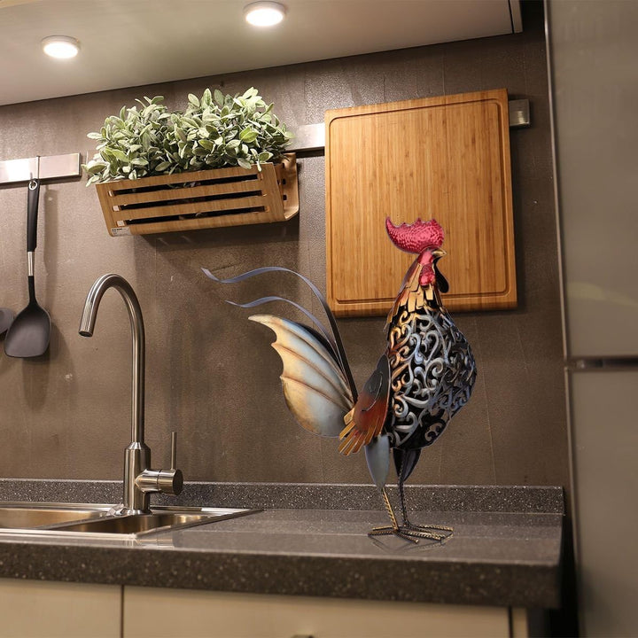 Tooarts Hahn-Skulptur, aus Metall geformt, Deko-Artikel für das Haus