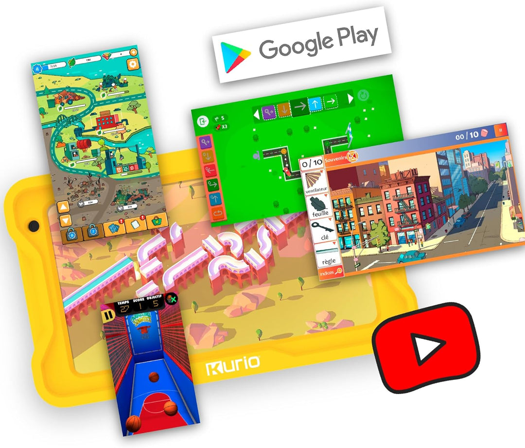 KURIO Kinder Tablet ab 3 Jahren – KiKa Lerntablet für Vorschulkinder mit Silikon-Schutzhülle, 32 GB
