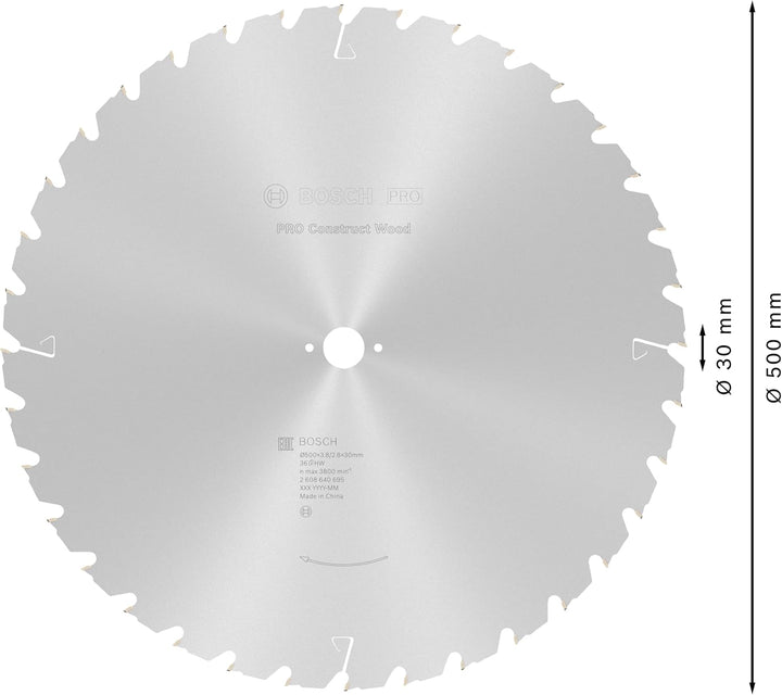 Bosch Accessories Bosch Professional 1x Kreissägeblatt Construct Wood (für Holz, Sägeblatt Ø 500 x 3