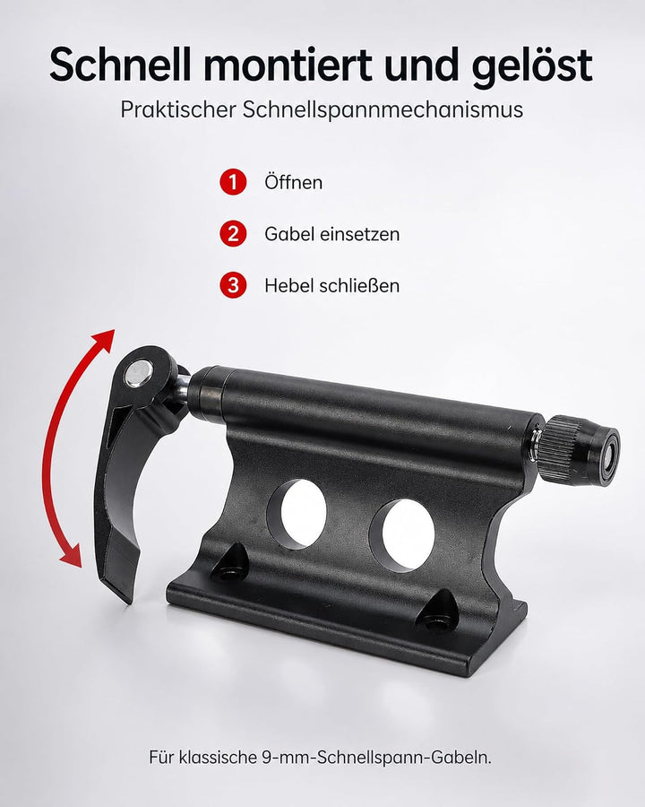2 Stück Fahrrad Gabelhalterung Schnellspanner Fahrradhalterung Auto für Sicheren Fahrradtransport au