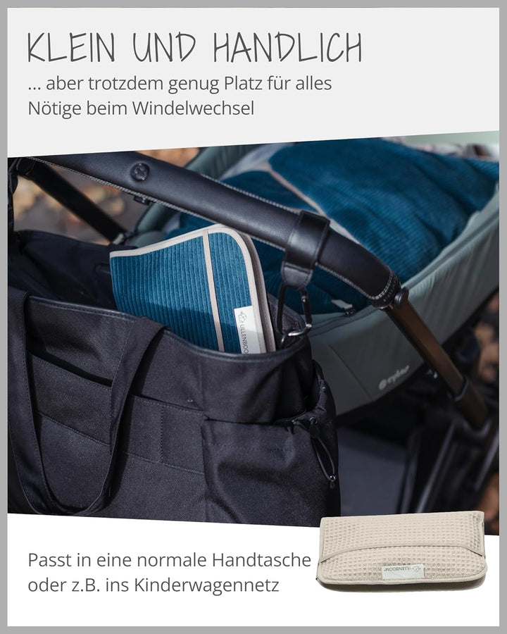 ULLENBOOM ® Windeltasche für unterwegs, Sand, Made in EU - Wickeltasche für bis zu 3 Windeln, Feucht