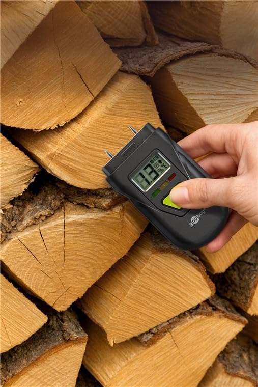 goobay Feuchtigkeitsmessgerät für Holz, Beton, Gips & Wände – Digitales Feuchtigkeitsmesser mit LCD-