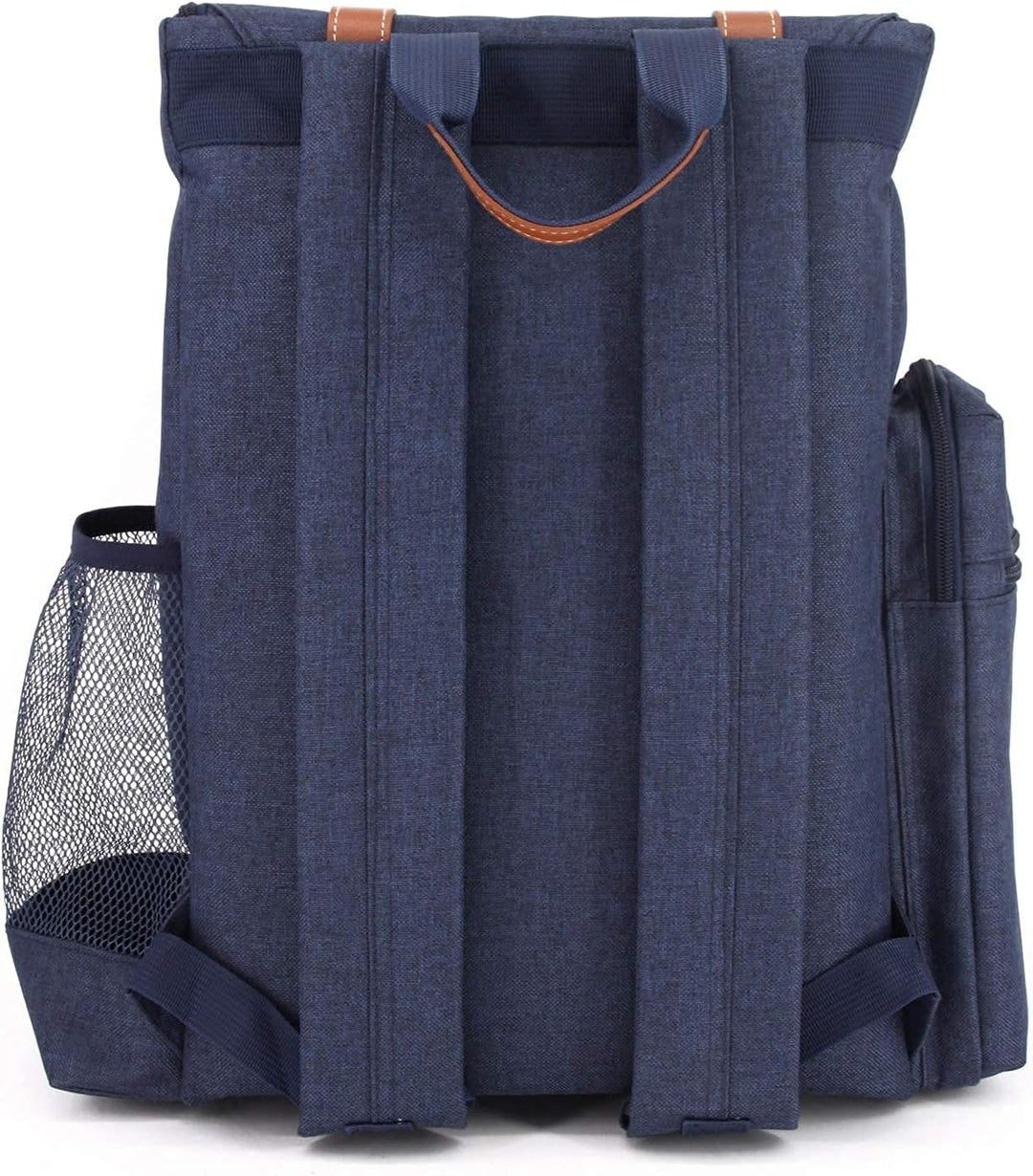 Les Jardins de la Comtesse Picknick-Rucksack, für 4 Personen, Blau, komplett mit Thermofach, robust