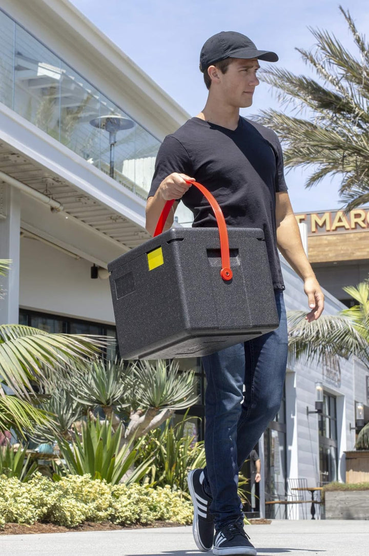 CAMBRO - Thermobehälter mit Öffnung oben mit rotem Riemen 22,3 l - 39 x 33 x 31,6 cm (M.Ext) - 33 x