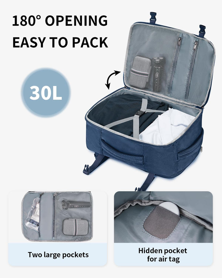 ECOHUB Rucksack Easyjet Handgepäck 45x36x20, Reiserucksack Gepäck Laptop Daypacks, PET-Recycelte Umw