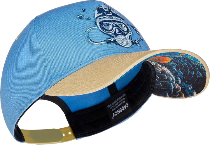 Cadency® Baseball Cap Diver, Damen und Herren Tauchercap, Blau, Unisex, Grössenverstellbar