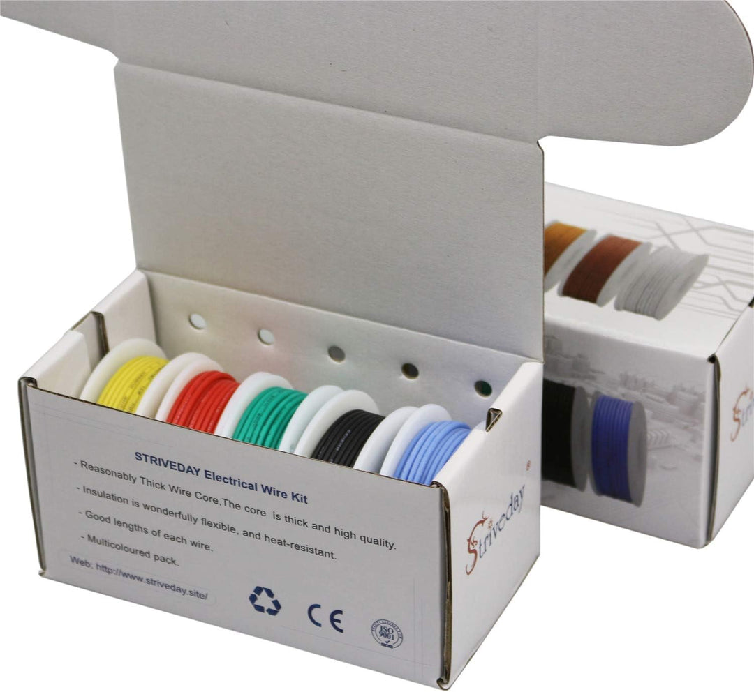 Flexibler Silikondraht, 22 AWG, elektrischer Draht, 22 Gauge, verzinnter Kupferhaken, 300 V, Kabel,