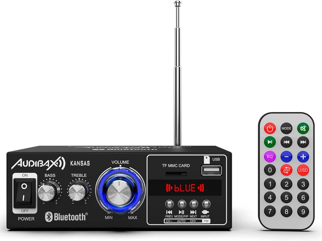 Audibax Kansas Amplificador HiFi Con Bluetooth / MP3 / FM. Entrada SD y USB. 2 x 40W