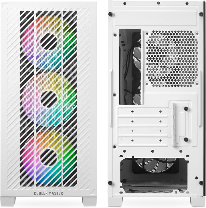 Cooler Master Elite 301 weiss – Mini-Tower (Micro-ATX, ITX), 3 x 120 mm ARGB-Ansauglüfter (1200 U/mi