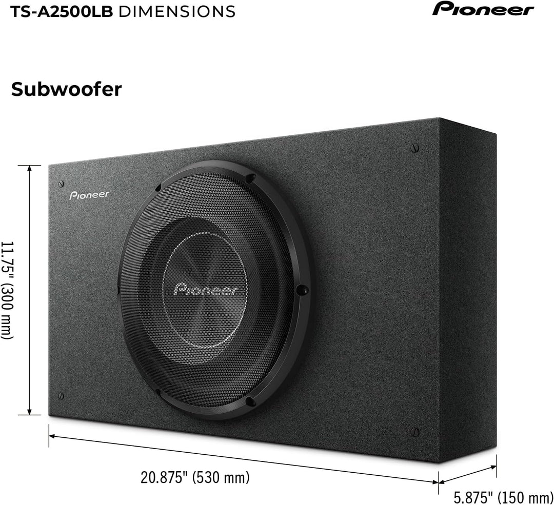 Pioneer TS-A2500LB Passiv Subwoofer, leistungsstarker Gehäuse Subwoofer mit 1200 W Maximalleistung,