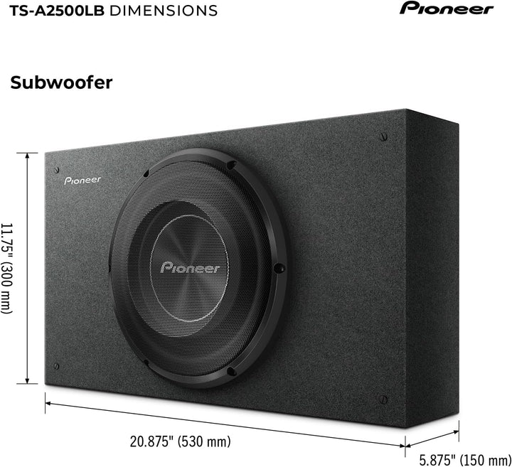 Pioneer TS-A2500LB Passiv Subwoofer, leistungsstarker Gehäuse Subwoofer mit 1200 W Maximalleistung,