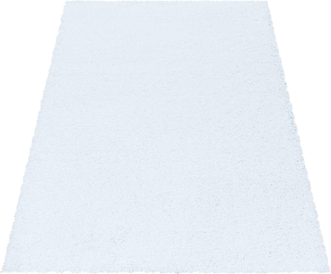 Homebyhome Shaggy Teppich Wohnzimmer Flauschiger Teppich Gross 300x400 cm Weiss Einfarbig - Hochflor