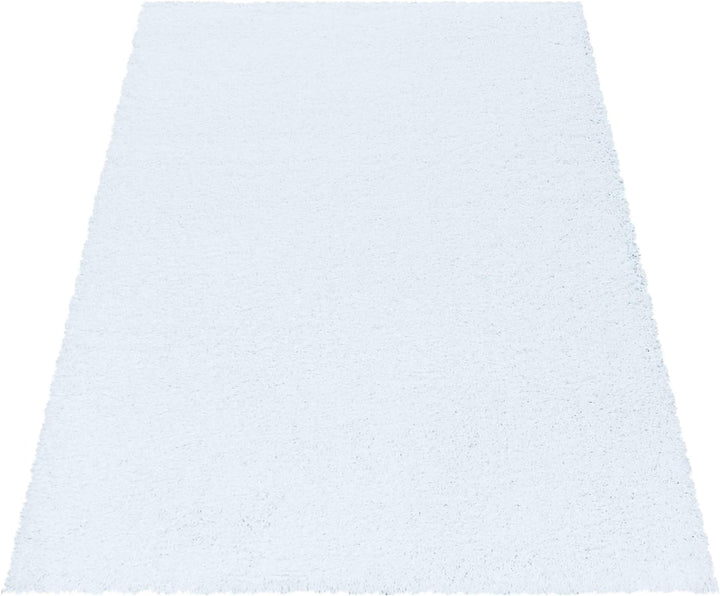 Homebyhome Shaggy Teppich Wohnzimmer Flauschiger Teppich Gross 300x400 cm Weiss Einfarbig - Hochflor