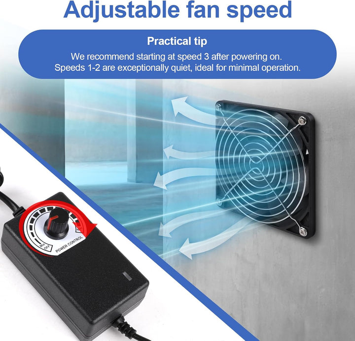CPROSP Abluftventilator 100mm mit Geschwindigkeitsregler, Rohrventilator, Rauchabzug Ventilator mit