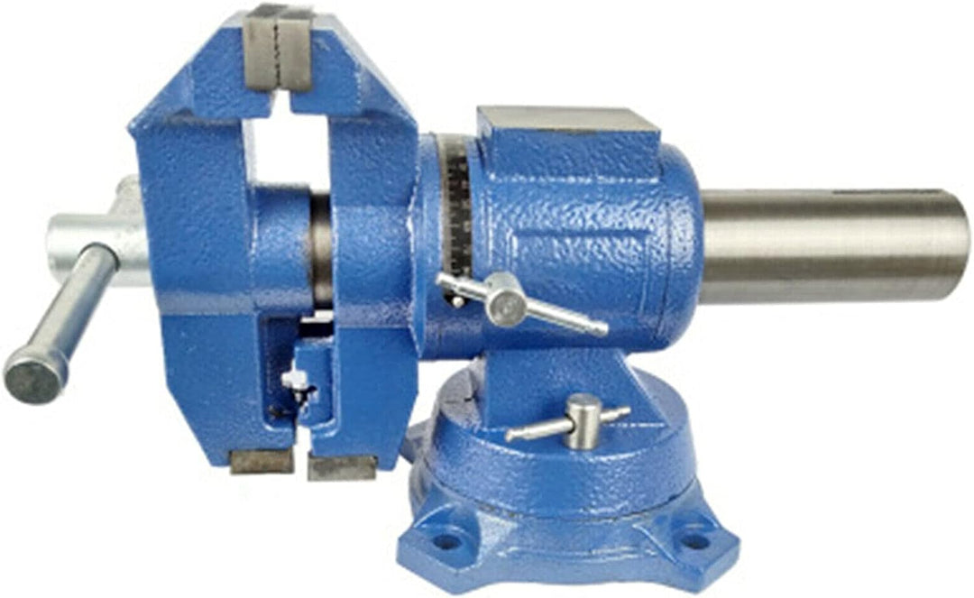 5" Schraubstock Parallel Werkbank Drehbar Teller 360° mit Amboss Tischschraubstock 125 mm Blau für F