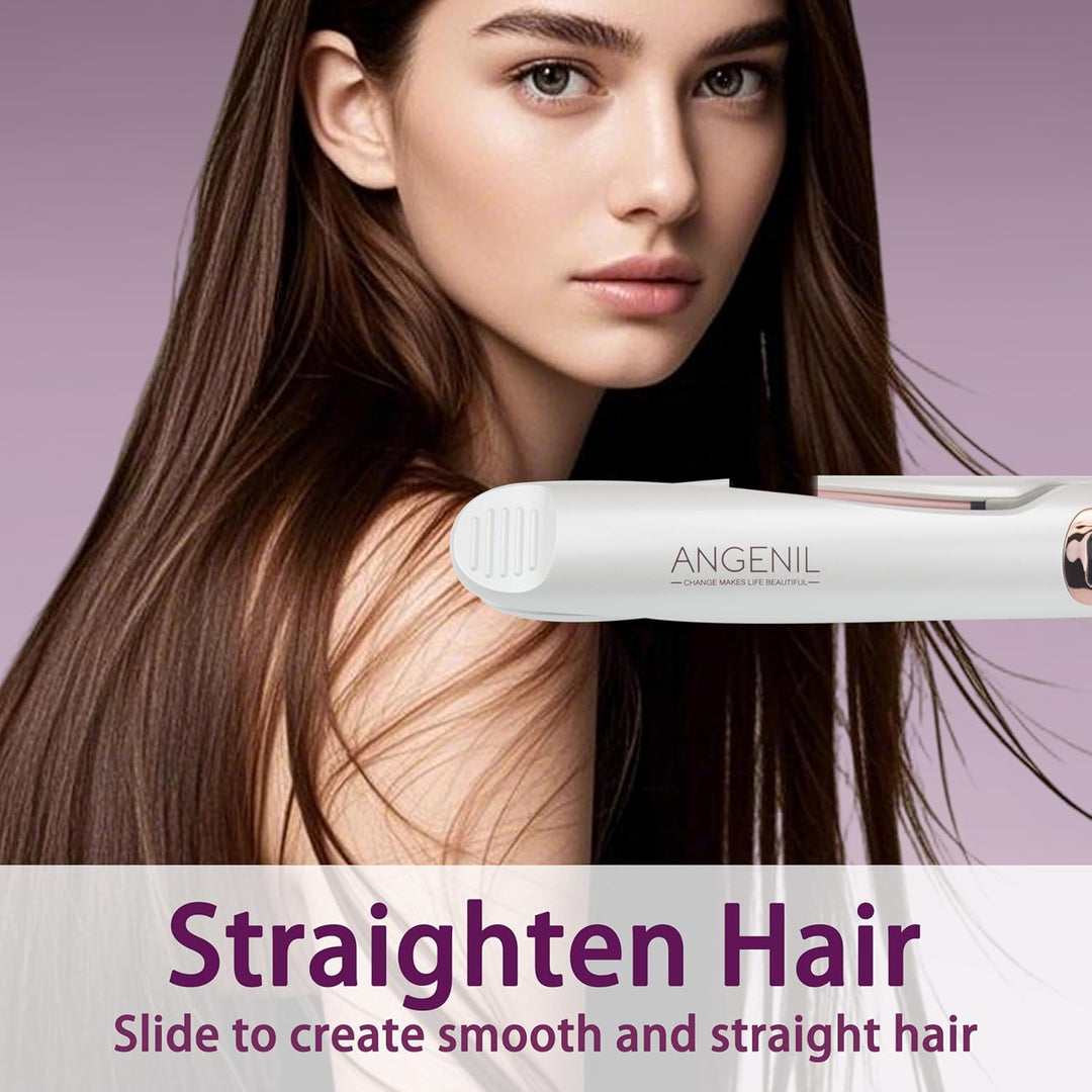 ANGENIL Pro Twist Haarglätter für Damen, Keramik-Glätteisen und Lockenstab 2-in-1, Haarglätter mit D