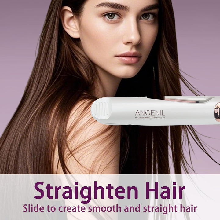 ANGENIL Pro Twist Haarglätter für Damen, Keramik-Glätteisen und Lockenstab 2-in-1, Haarglätter mit D
