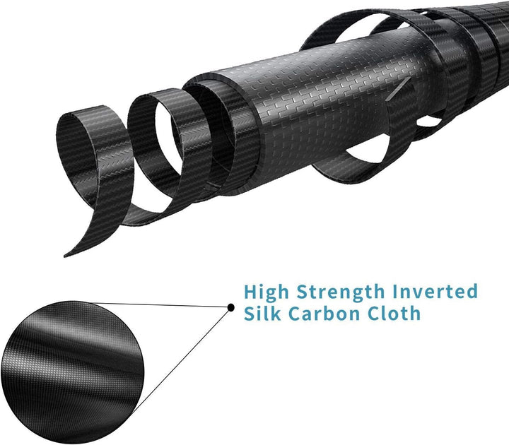 BNTTEAM Tragbare Angelrute 99% Kohlefaser Teleskopisch Superhartes Ultraleicht Angelrute für Travel
