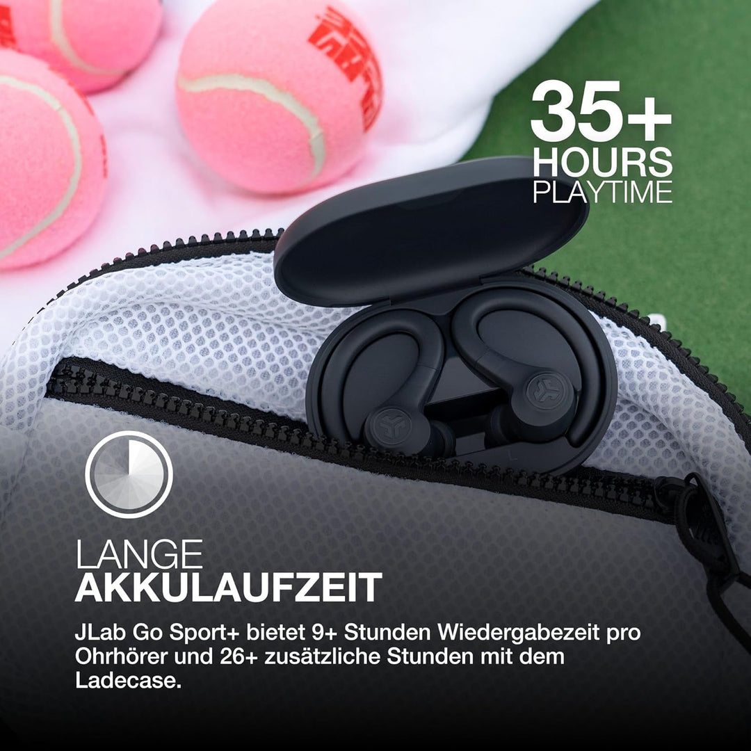JLab Go Air Sport+ Kopfhörer Bluetooth, Sportkopfhörer 35+ Std., True Wireless In Ear Kopfhörer kabe