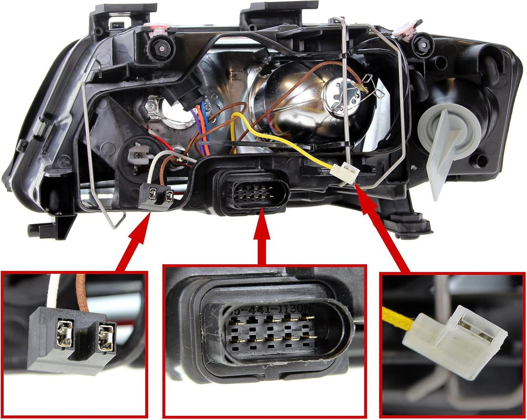 BESTPRICE 2x Hauptscheinwerfer vorne links + rechts Frontscheinwerfer, Kompatibel mit AUDI A6 C5 (4B