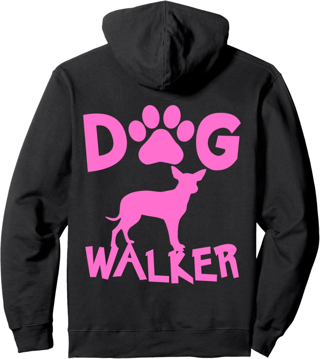 Dog Walker Dog and Paw Print Pullover Hoodie