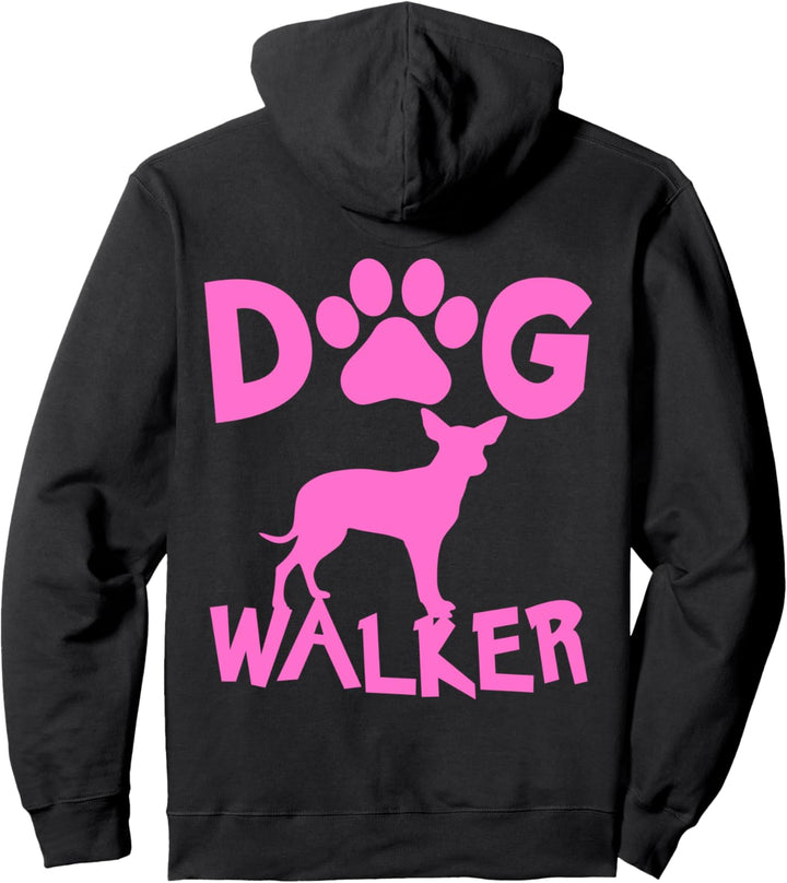 Dog Walker Dog and Paw Print Pullover Hoodie