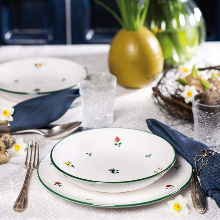 GMUNDNER KERAMIK Dinner for two Classic Geschirrset Streublume Geschirr, handgemacht in Österreich